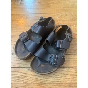 Birkenstock Milano Leather Sandals Brown Size 39